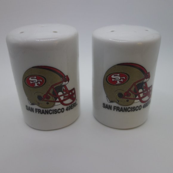 Vintage Ceramic San Francisco 49ers Salt & Pepper Shaker Set *Never Used w/ Box* - Picture 5 of 10